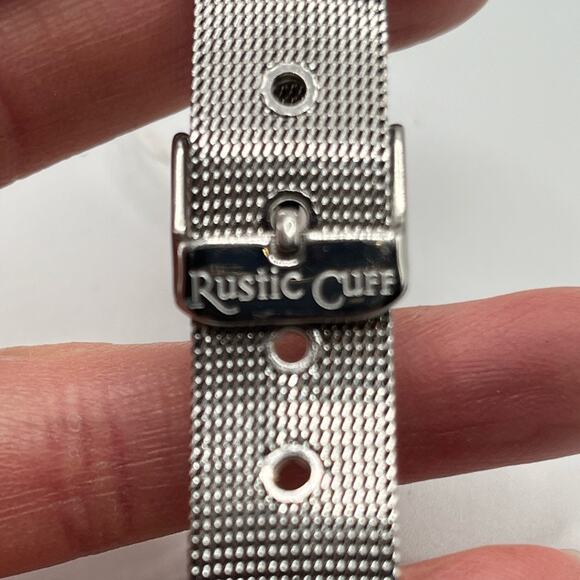 Rustic Cuff silver mesh belt buckle bracelet - Picture 4 of 4